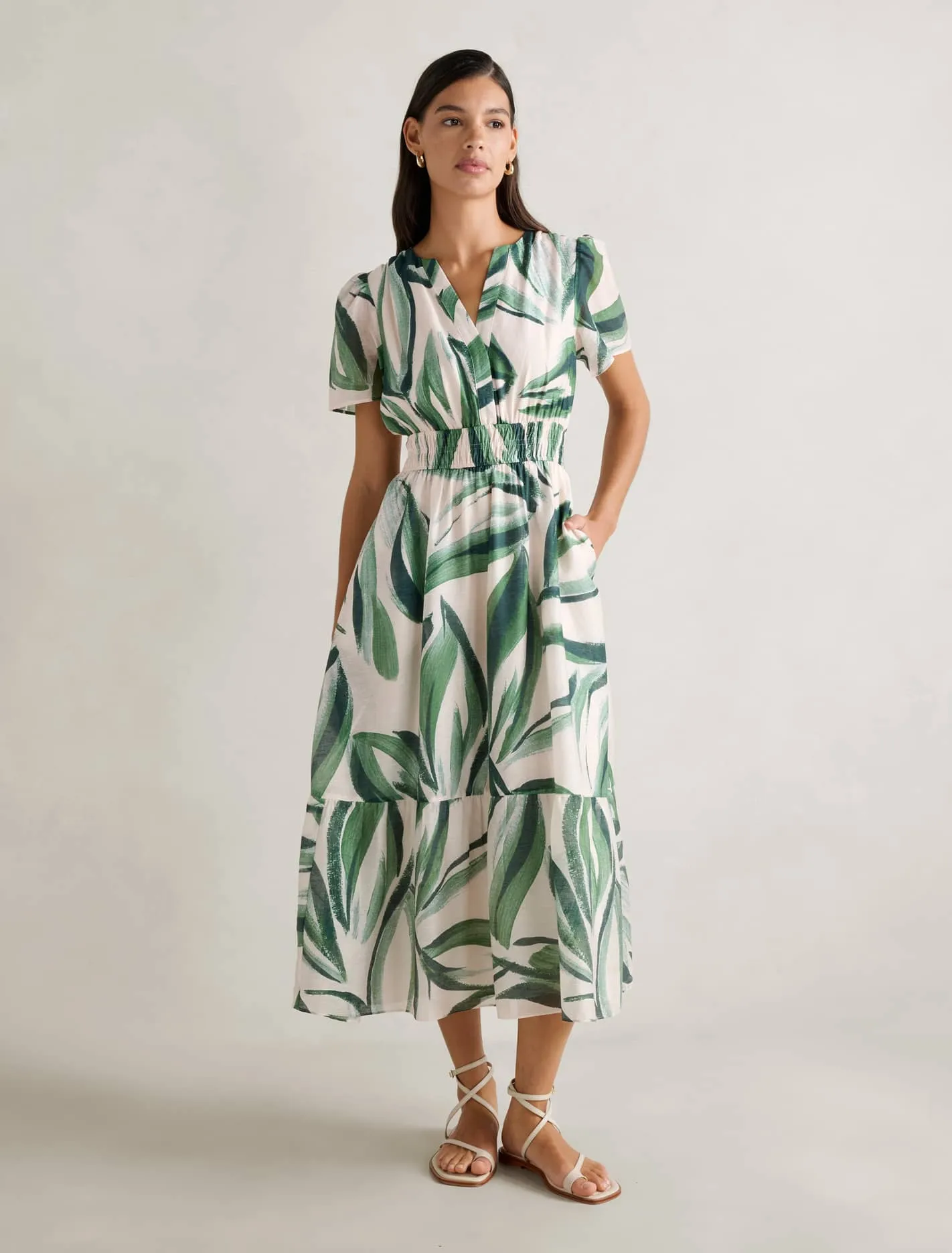Mist Valley Air Comfort Eleanor Short Sleeve Midi Dress