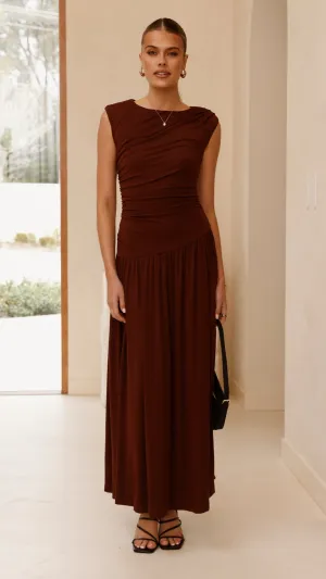 Its versatile length ensures it can be worn for a variety of occasions from casual to formal Ivory Glow Fallon Maxi Dress - Brown
