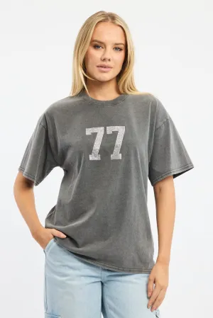 Abstract mystery Grey Graphic Tee Short Sleeve