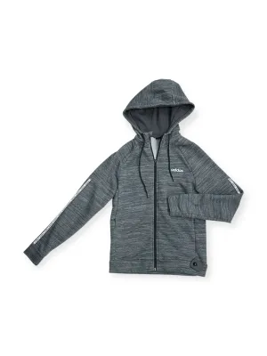Trendy Trousers Sweatshirt Hoodie By Adidas In Grey, Size: S