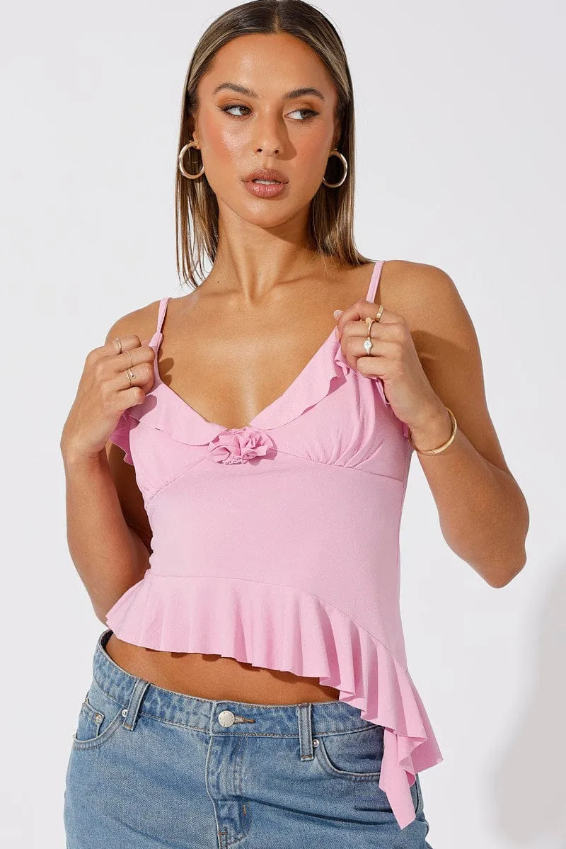 Jewel tone StainRepellentSurface Pink Singlet Rose Top