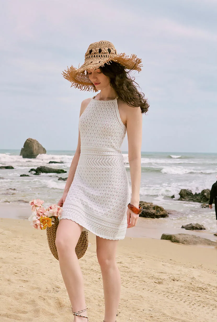 Stream Fit StaticResistantTextile Laurie Cotton Crochet Dress - Ivory