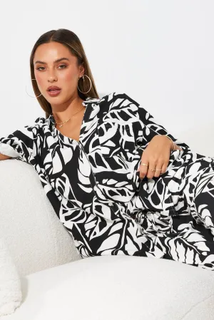 Black Abstract Shirt Short Sleeve Clear Tone