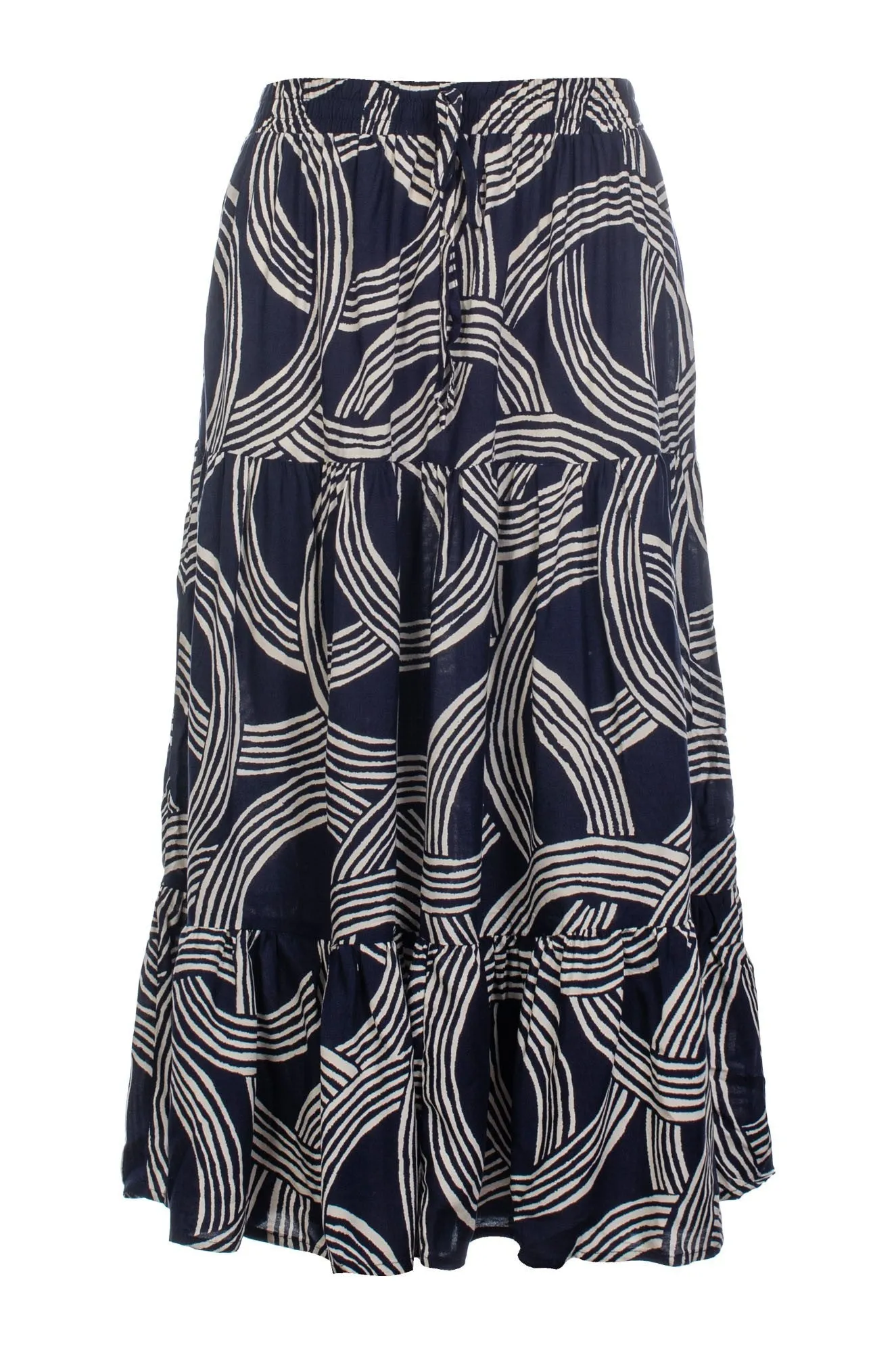 Fresh Fit Casual Feel Skirt | Navy Ivory Circles | 3367C1