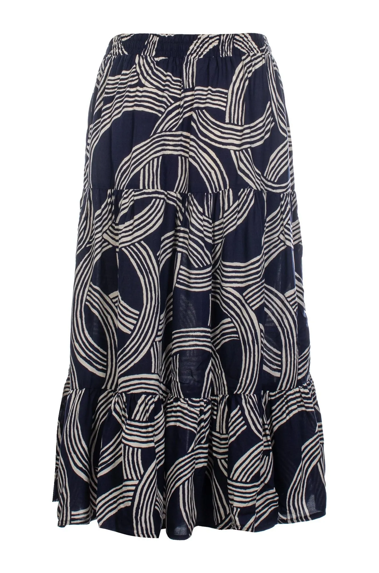 Detail Focus Skirt | Navy Ivory Circles | 3367C1