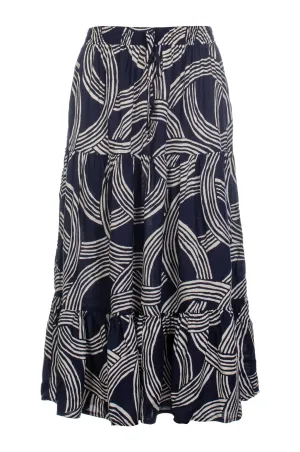 Skirt | Navy Ivory Circles | 3367C1 Timeless Piece