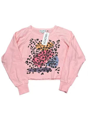 HighVisibility Practical Shorts Sweatshirt Crewneck By Wildfox In Pink, Size:S