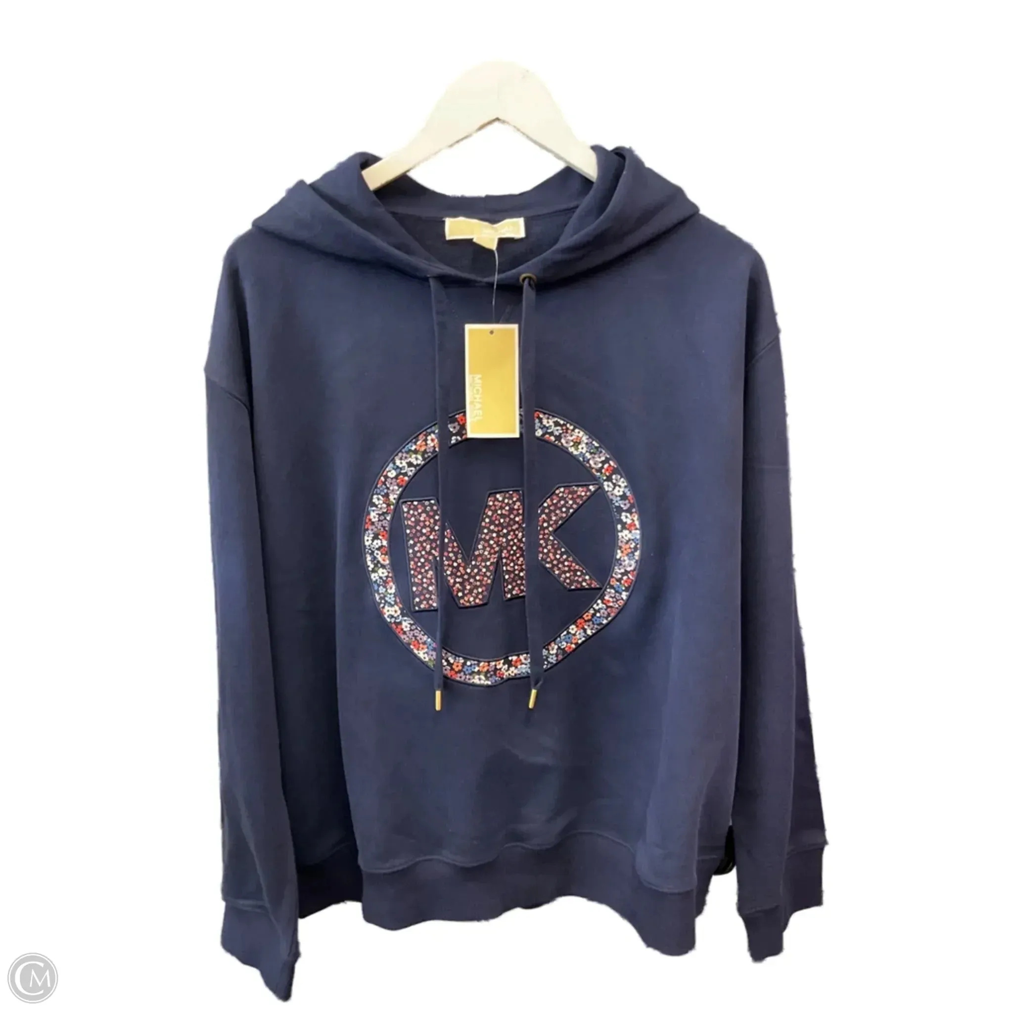 Holiday Glow Sweatshirt Hoodie By Michael By Michael Kors In Navy, Size: Xl