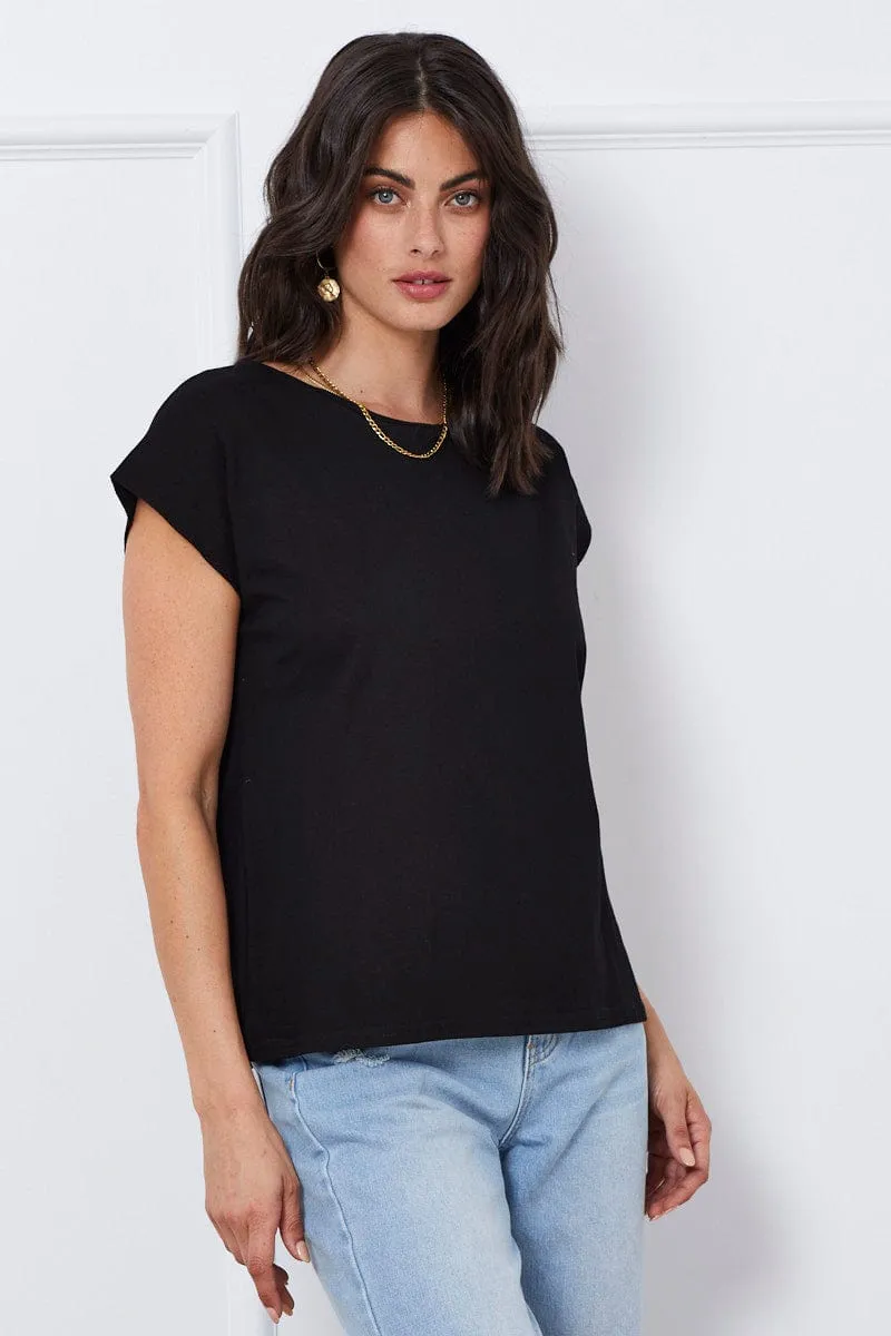 CompressiveFitFabric Black T Shirt Short Sleeve Crew Neck