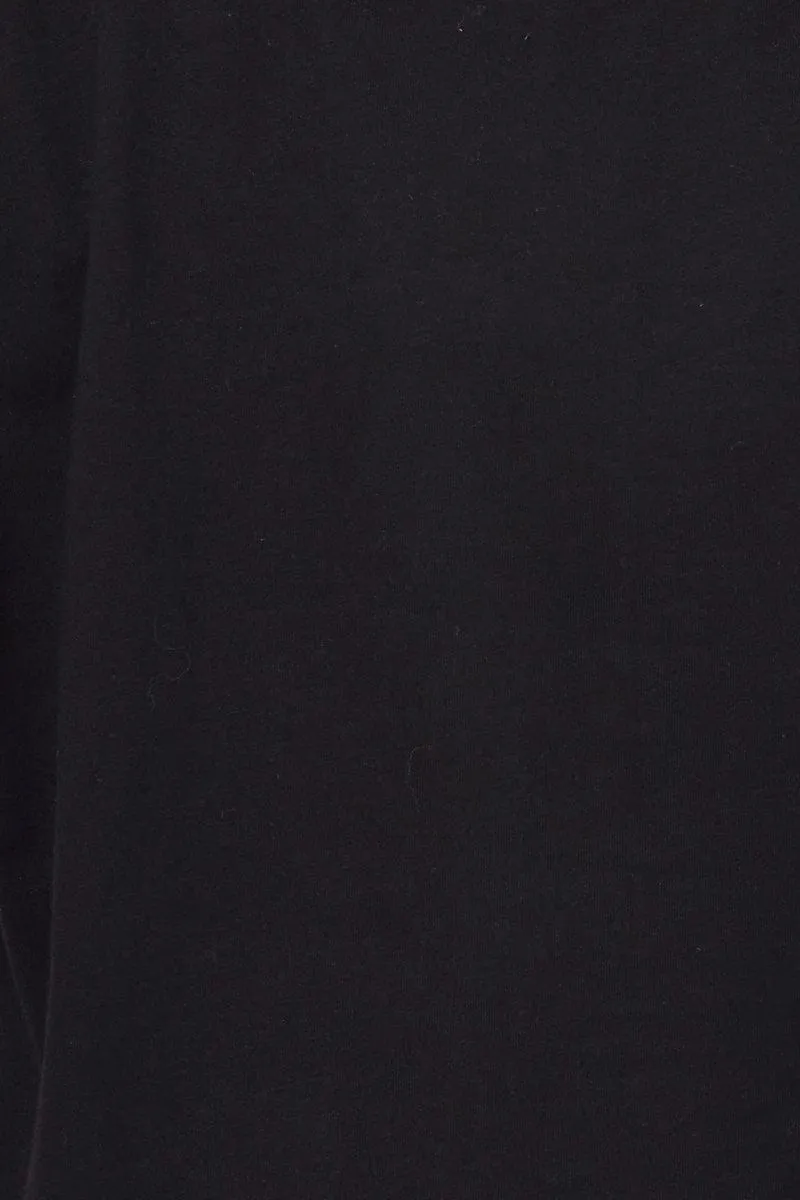 Lightweight Composite MoistureControl Fabric Black T Shirt Short Sleeve Crew Neck