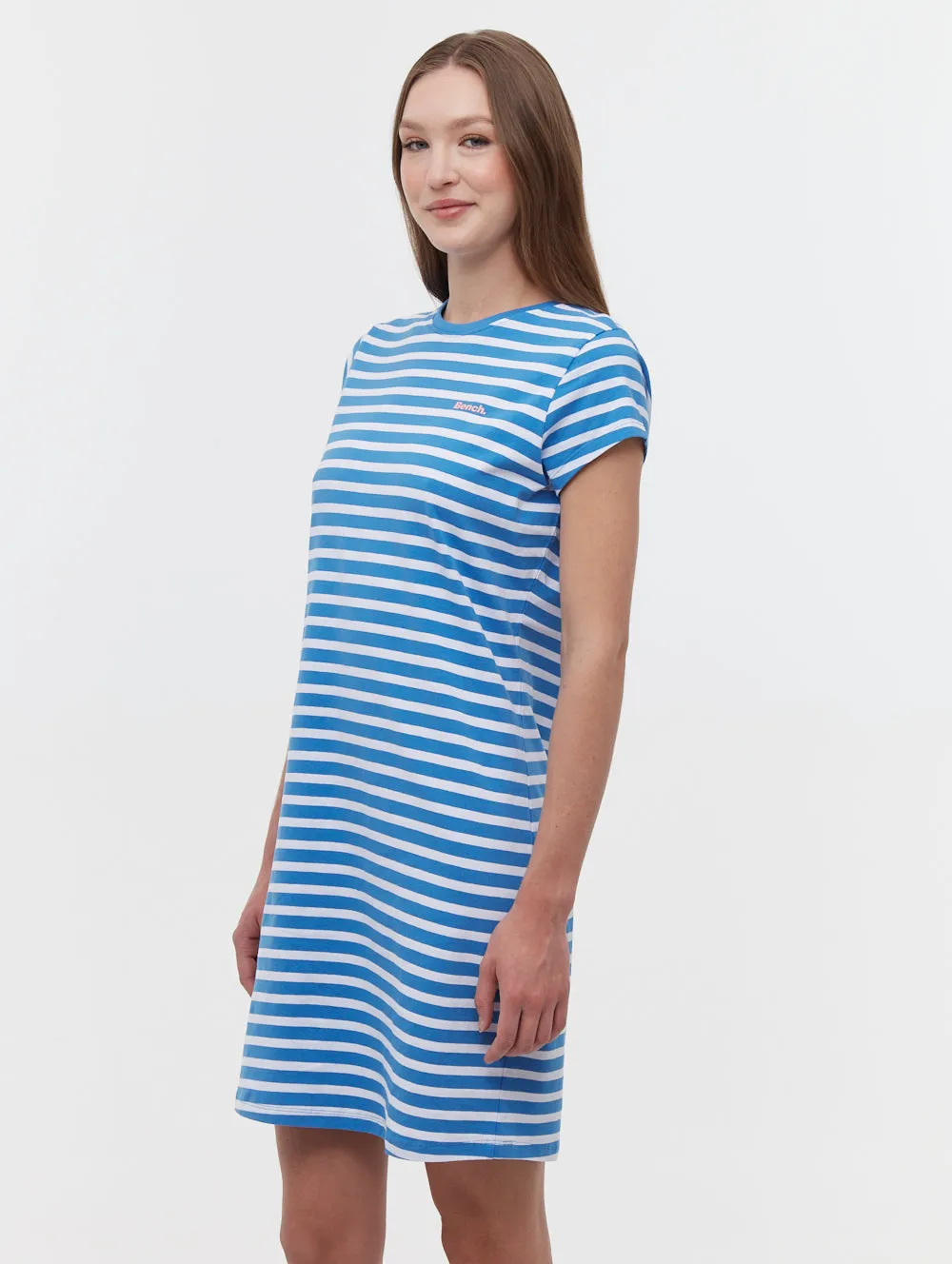 Mabelle Striped T-Shirt Midi Dress Pure Core Elastic cuffs