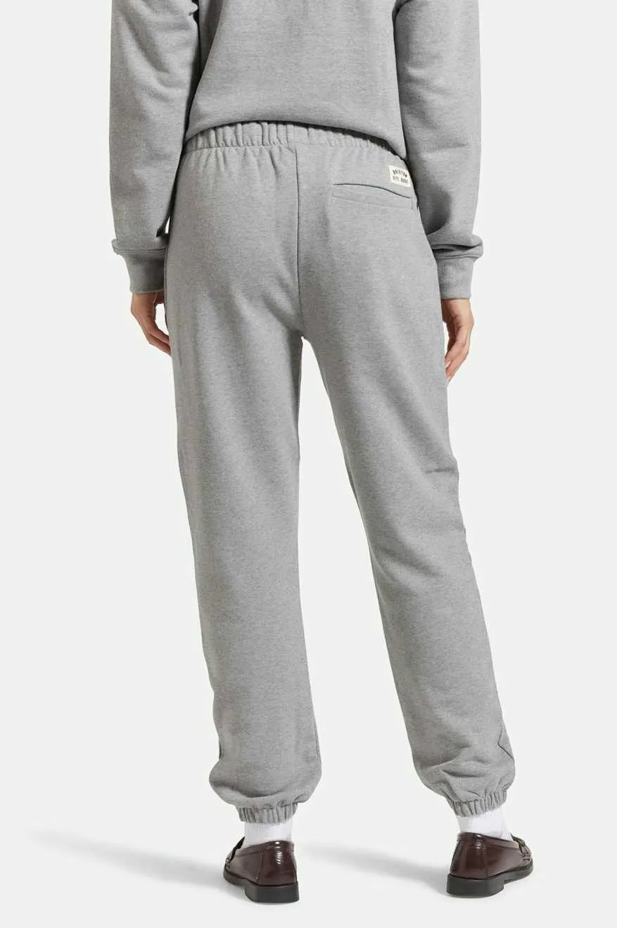 Casual Layering Travel Ready Cross Loop French Terry Sweatpant - Heather Grey