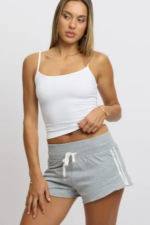 low waisted Grey Track Shorts Low Rise