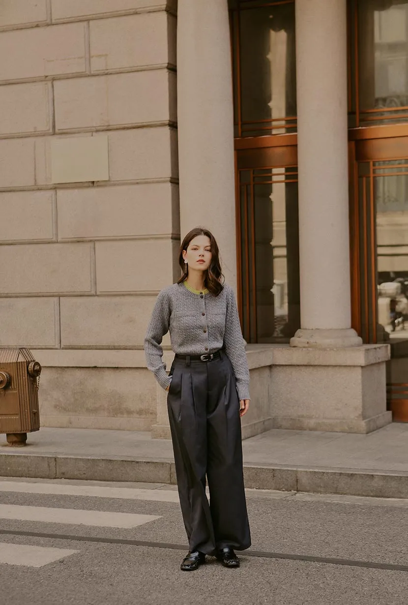 Mountain Cool Carlo Wool Blend Wide Pants - Grey