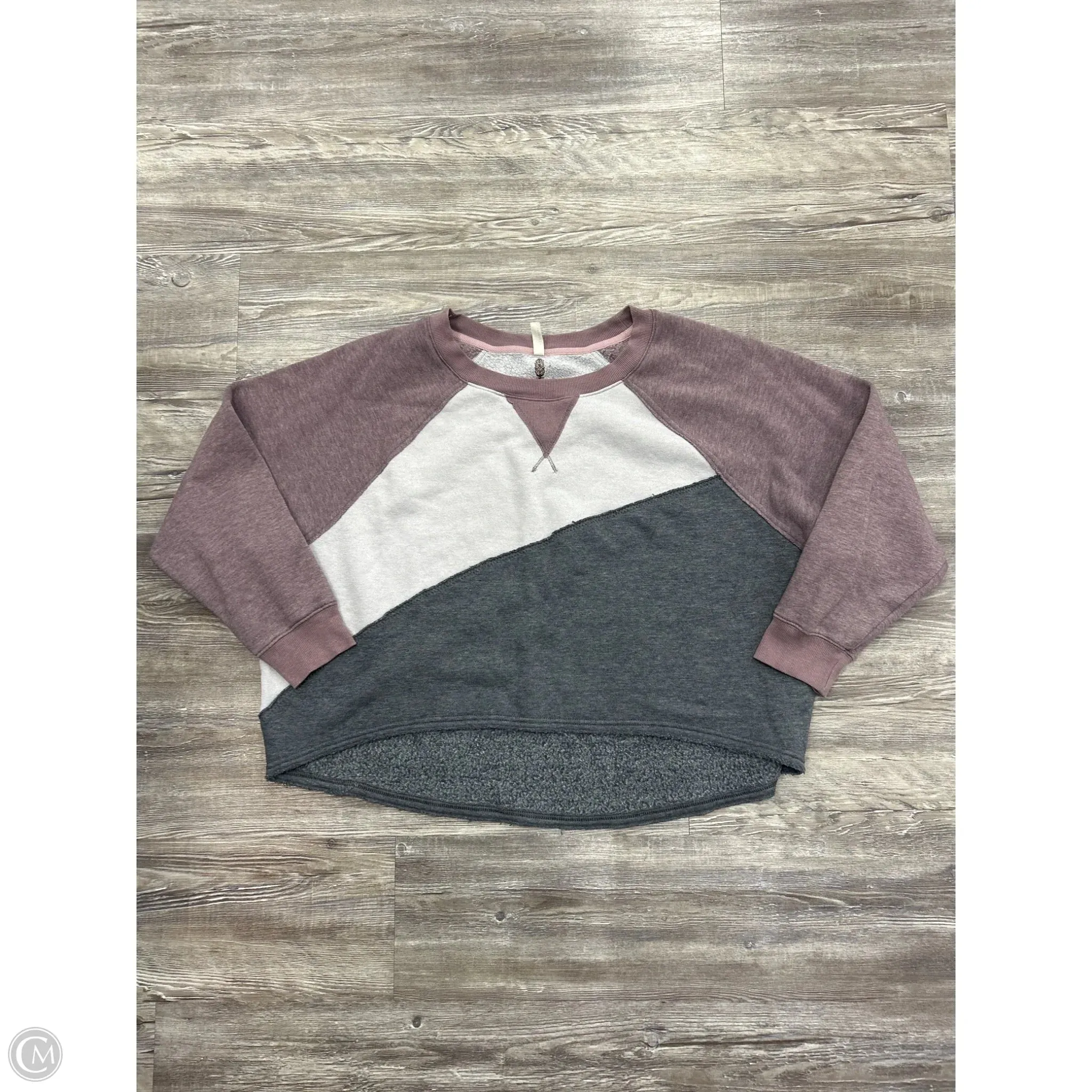 Sweatshirt Crewneck By Free People In Grey & Purple, Size: M AbrasionResistant Material Casual Style