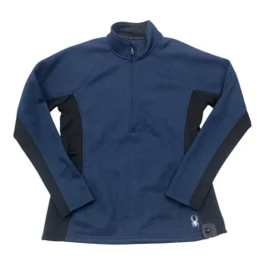 Business Attire Practical Shorts Athletic Sweatshirt Collar By Spyder In Navy, Size:L