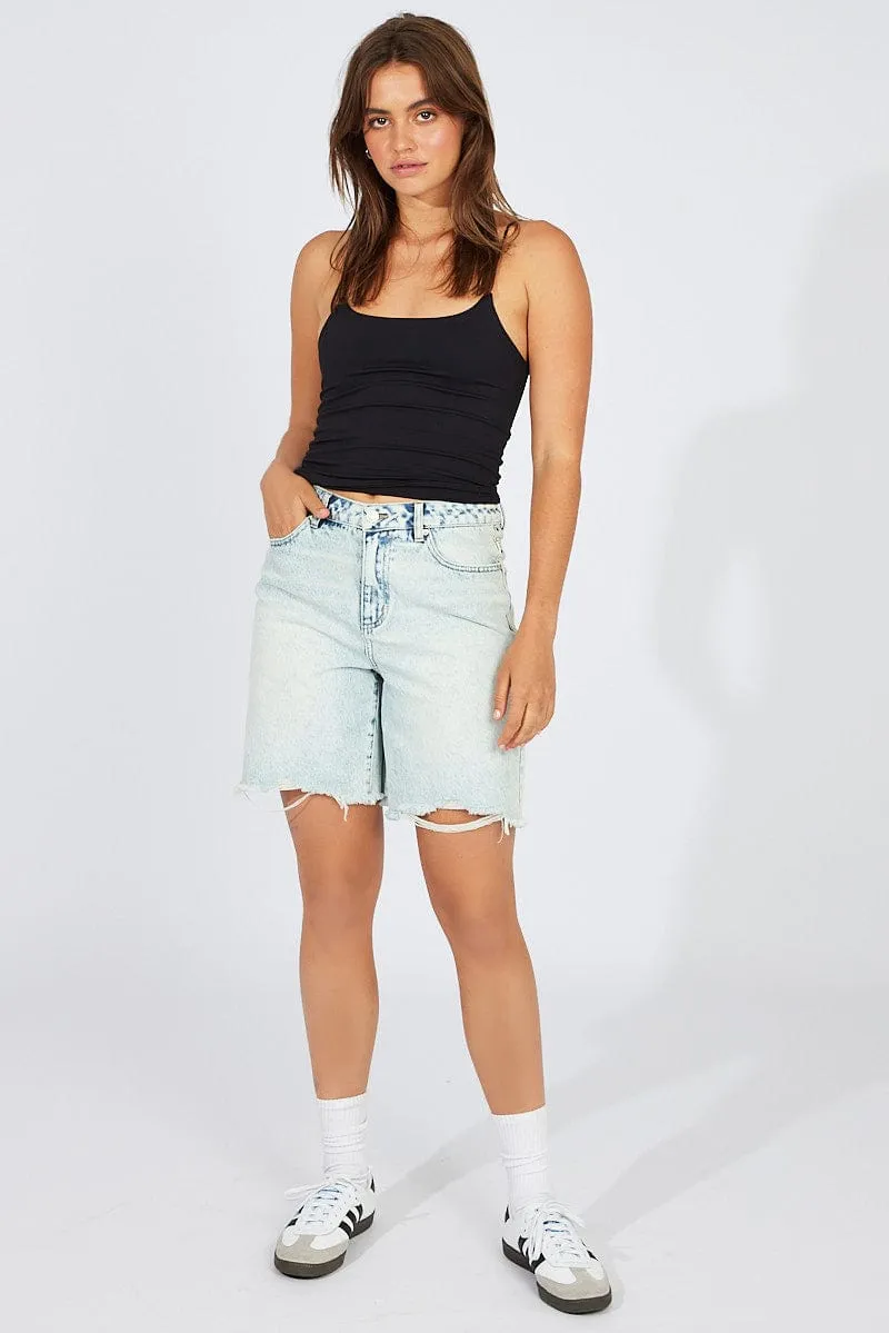 AbrasionResistantClothing SoftTouchFinish Black Singlet Top Round Neck Supersoft