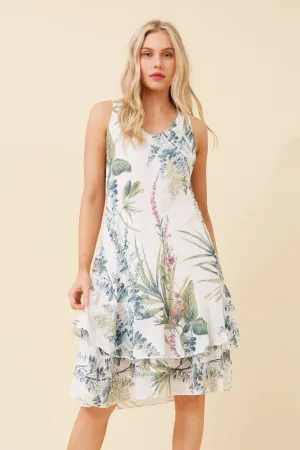 Cozy Fashion NICOLE FLORAL DOUBLE LAYER DRESS