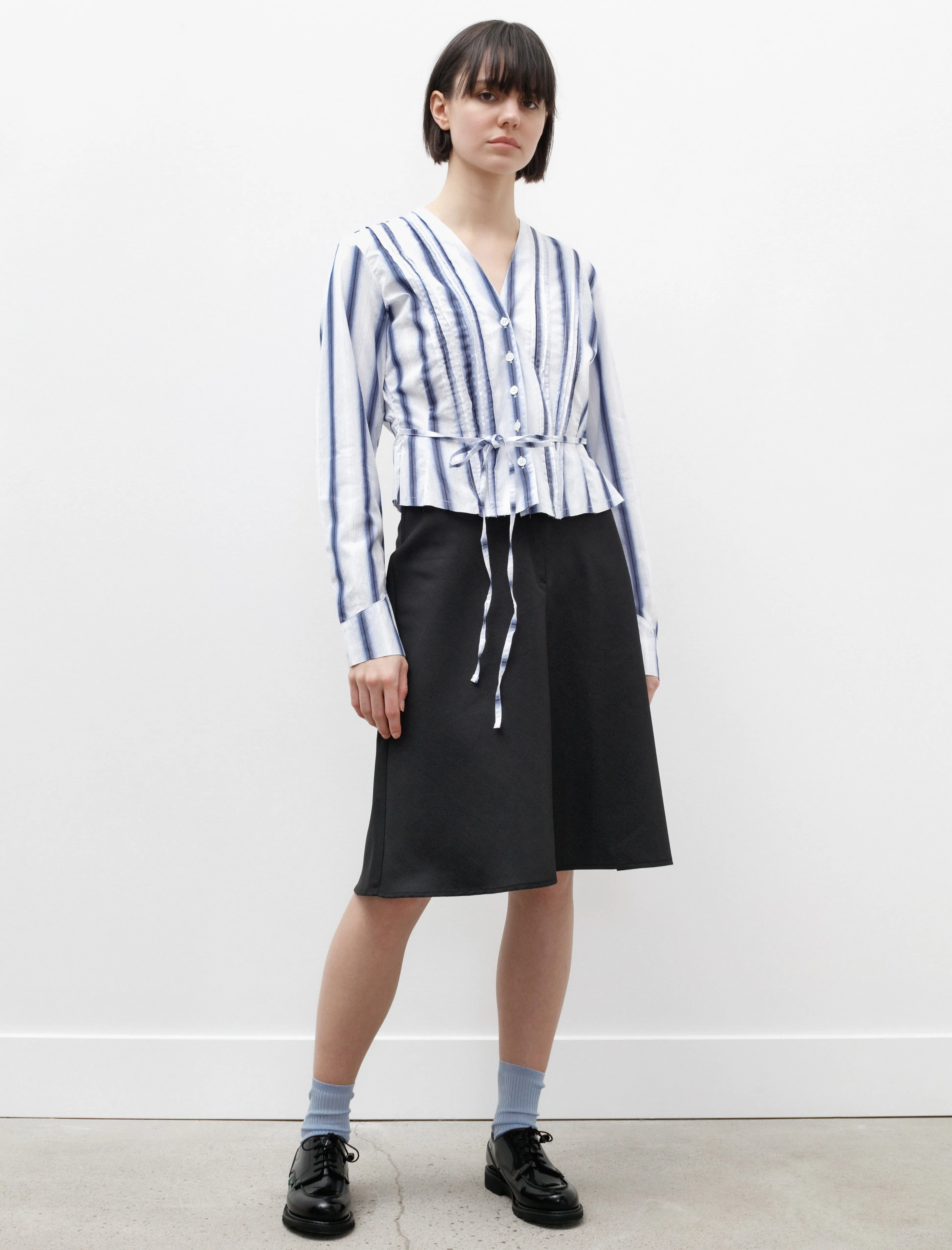 Comfort Waistline Curtain Skirt Black Mnemonic Wool