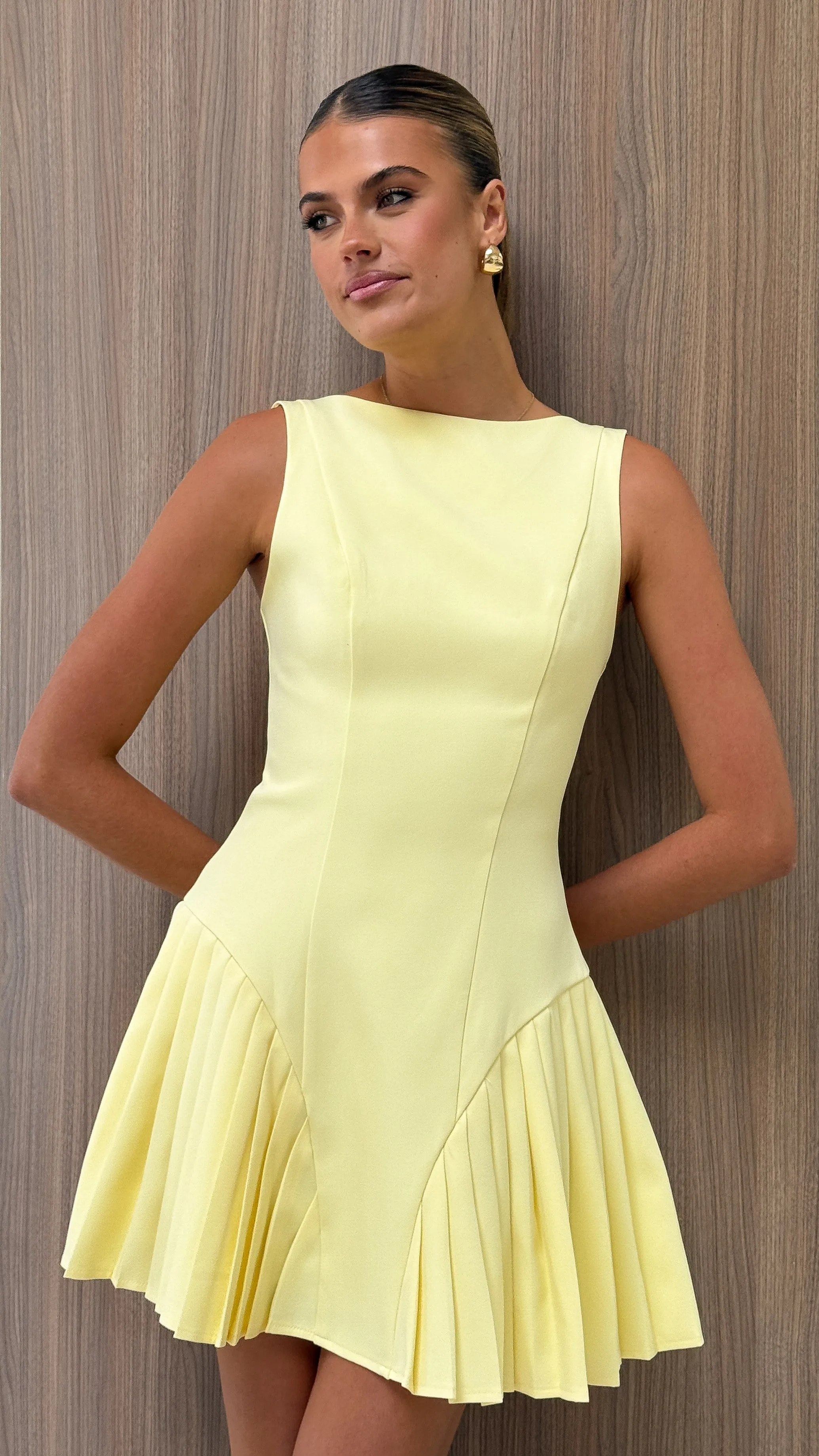 Yesim Mini Dress - Yellow Heat Glow Party Light