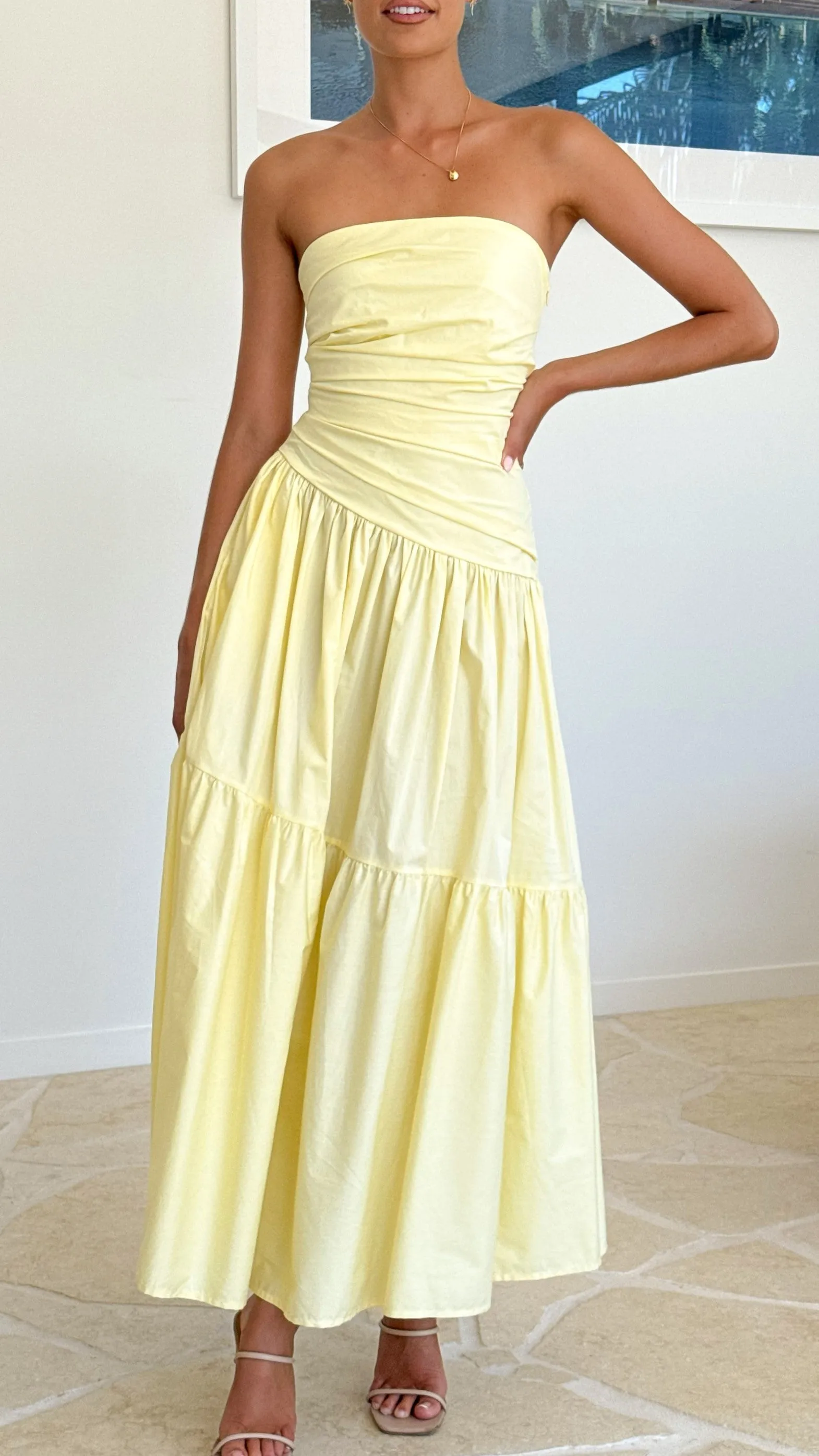 Lola Maxi Dress - Yellow casual beachwear relaxed elegance