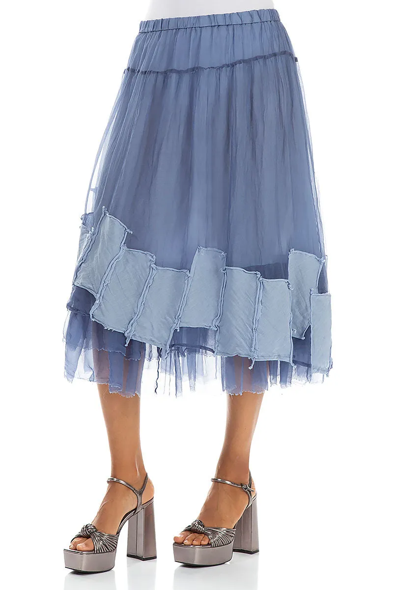 Patch D??cor Blue Nova Silk Chiffon Skirt Mood Outfitboard