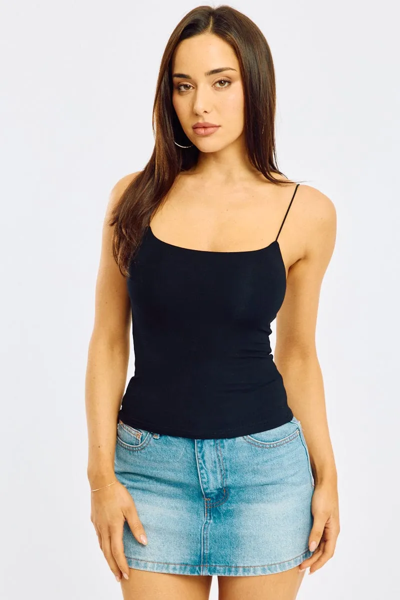 Black Supersoft Singlet Double Layer Light Flow Rustic Ease