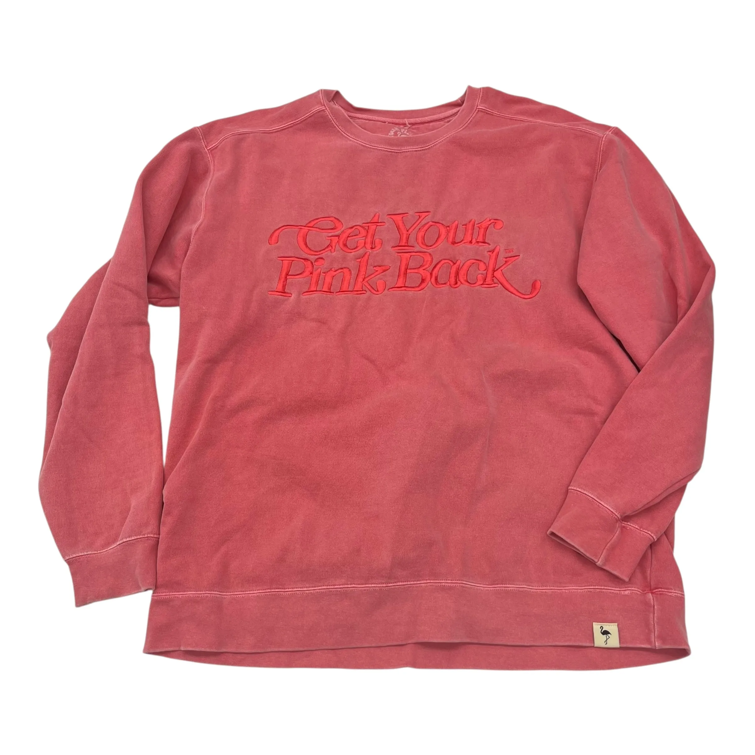 Breathable mesh Creative Glow Sweatshirt Crewneck By Clothes Mentor In Pink, Size:L