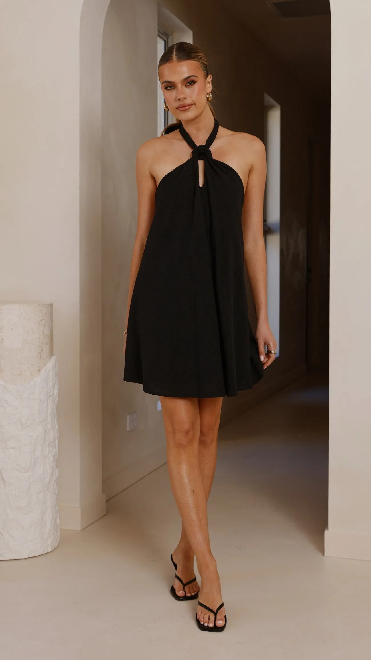 Uniform Drape Maja Mini Dress - Black
