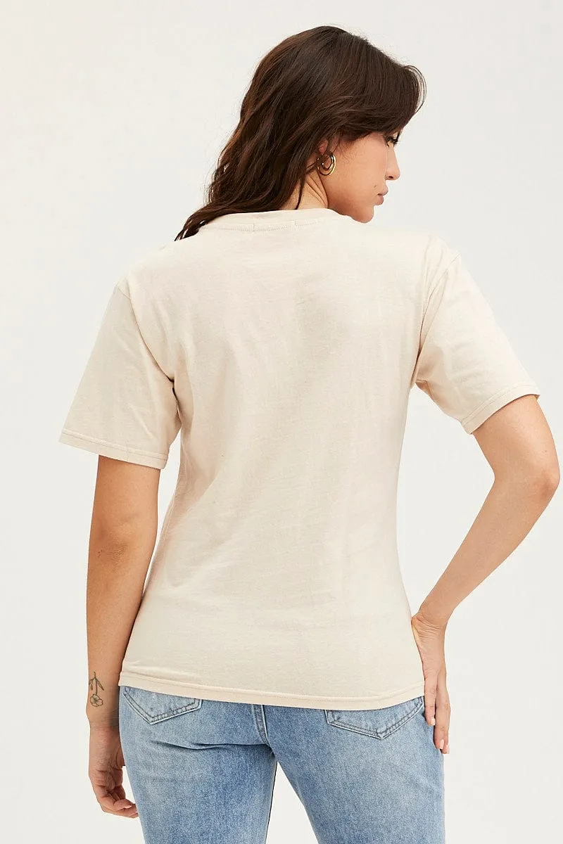 Luxury exclusivity Beige T Shirt Short Sleeve