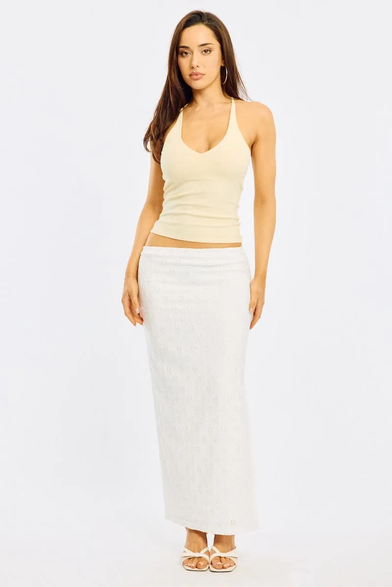 Yellow V-neck Top Calm Tone Weekend Wear