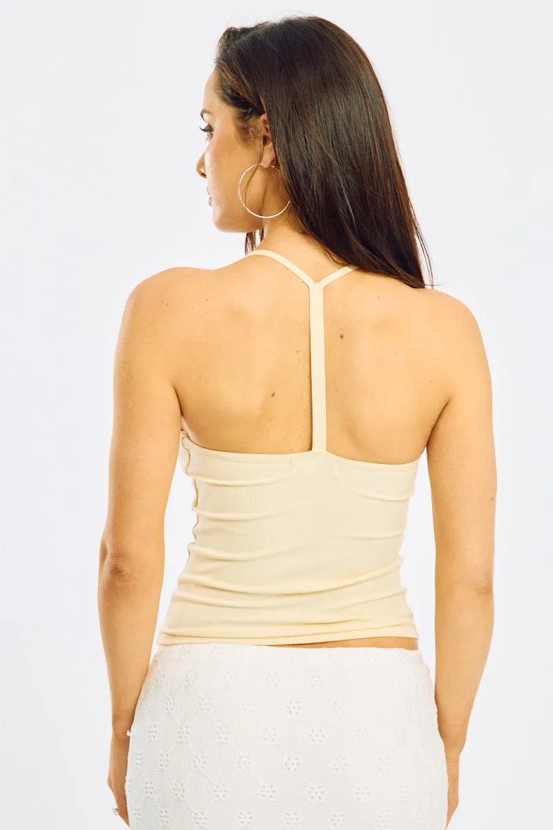 Yellow V-neck Top Fashionable Look