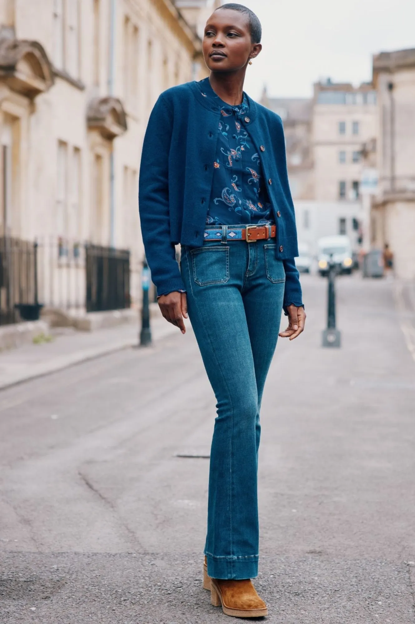 Pre Shrunk Fabric Kick Flare Jeans | Mid Denim