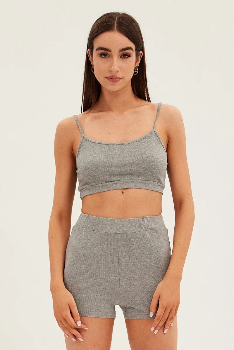 WeightlessLayeringPiece Insulated Jacket Grey Crop Singlet Loungewear Set