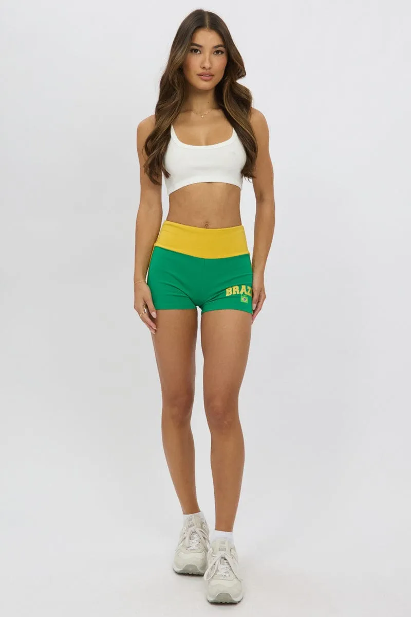 martial arts gear RecycledPolyester Green Booty Shorts