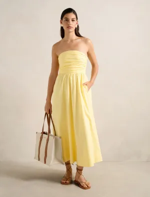 Casual Style Sophisticated Wear Matisse Ruched Cotton Halter Midi Dress