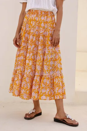 Style Essential Draped Silhouette One Size Skirt | Dianthus Yellow/White