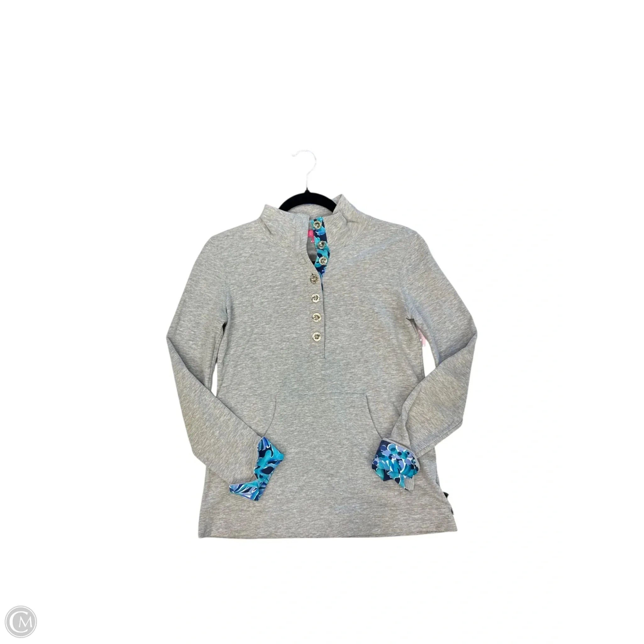 Luxury Core PreShrunk Cotton Sweatshirt Collar By Lilly Pulitzer In Grey, Size: Xxs
