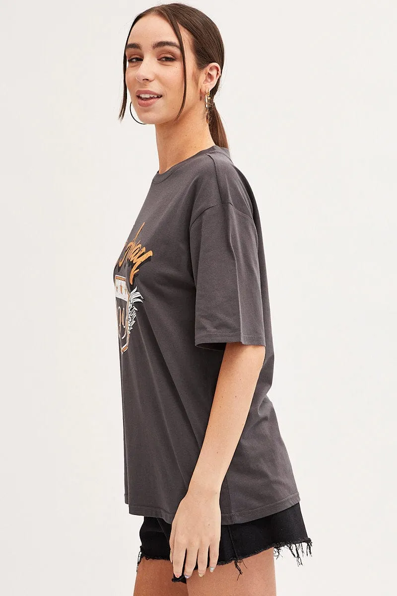Grey T-Shirt Short Sleeve Crew Neck Fly Away Cotton Multi Directional Stretch Outdoor Layer