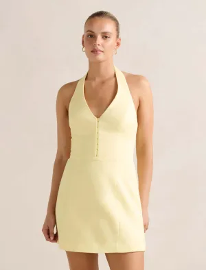 Party Light Floral Wear Ricki Linen Halter Mini Dress