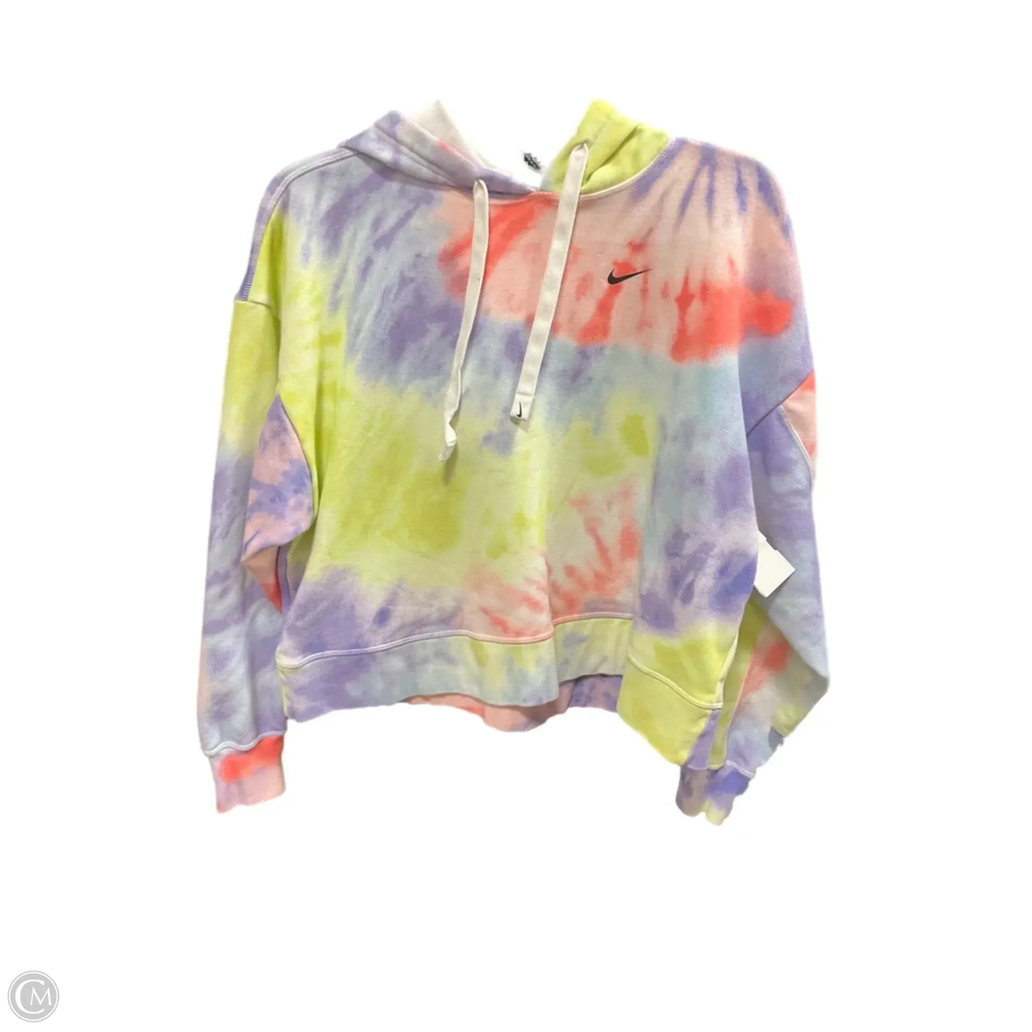 Athletic Sweatshirt Hoodie By Nike Apparel In Tie Dye Print, Size: S Meta Mood NonRestrictiveSilhouette