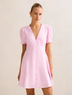 Saffron Linen Mini Dress Playful Fashion