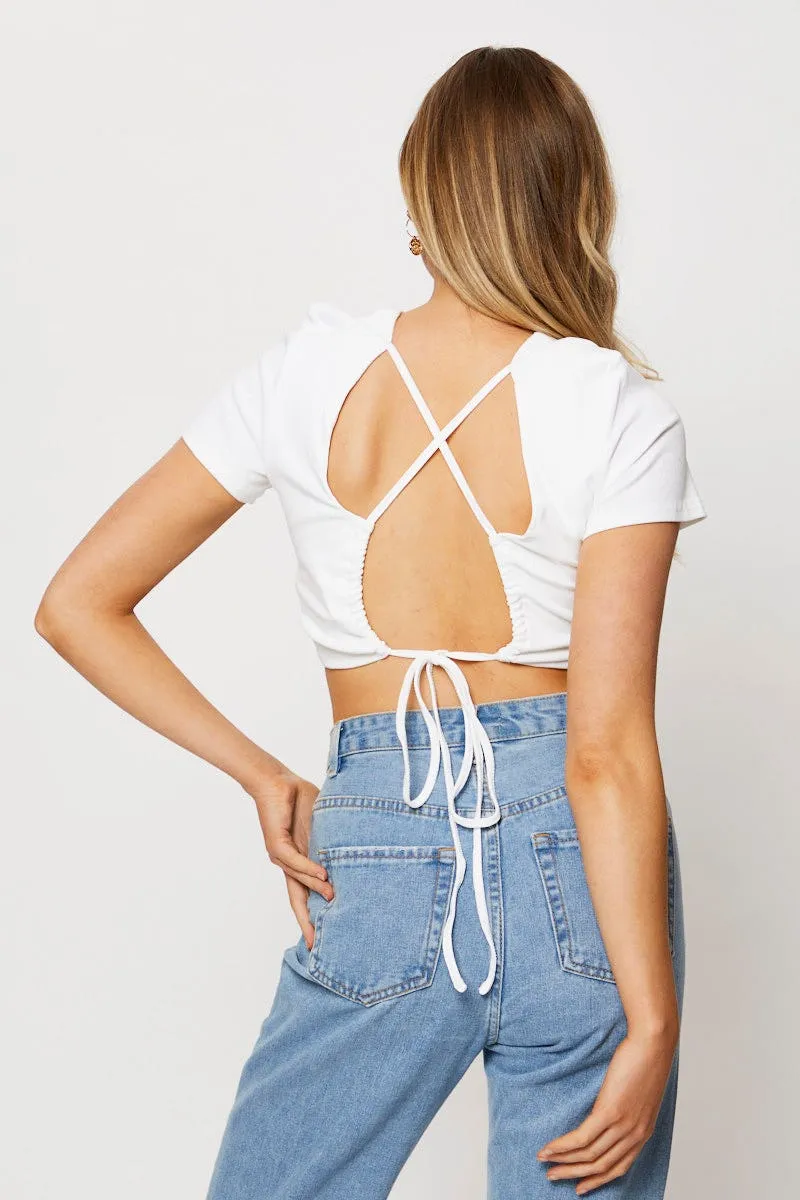 ButterSoftKnit White Crop Top