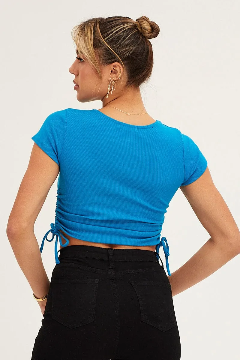 Classic Jeans Relaxed Fit Blue Tie Side Baby Tee