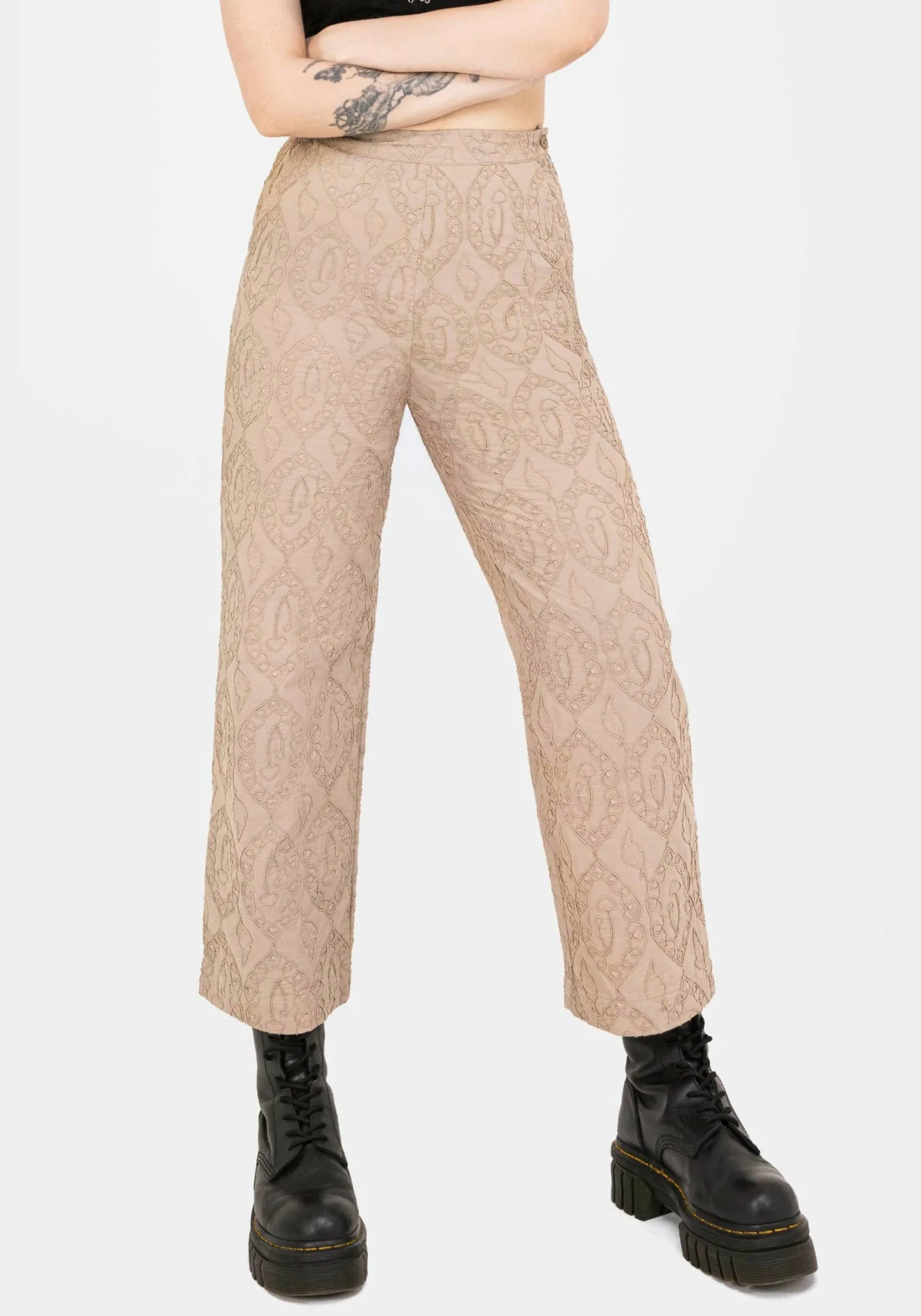 Suma Cotton Textured Pull On Tapered Trouser hypoallergenic SmoothZipper