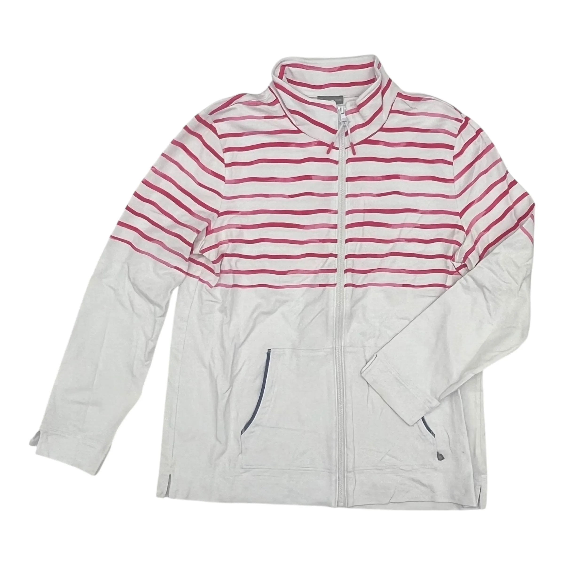 Sweatshirt Collar By Talbots In Pink & White, Size:L NoIrritationSeams Formal Attire