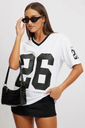 White Graphic Tee V Neck Short Sleeve Active clothing Professional Clothing