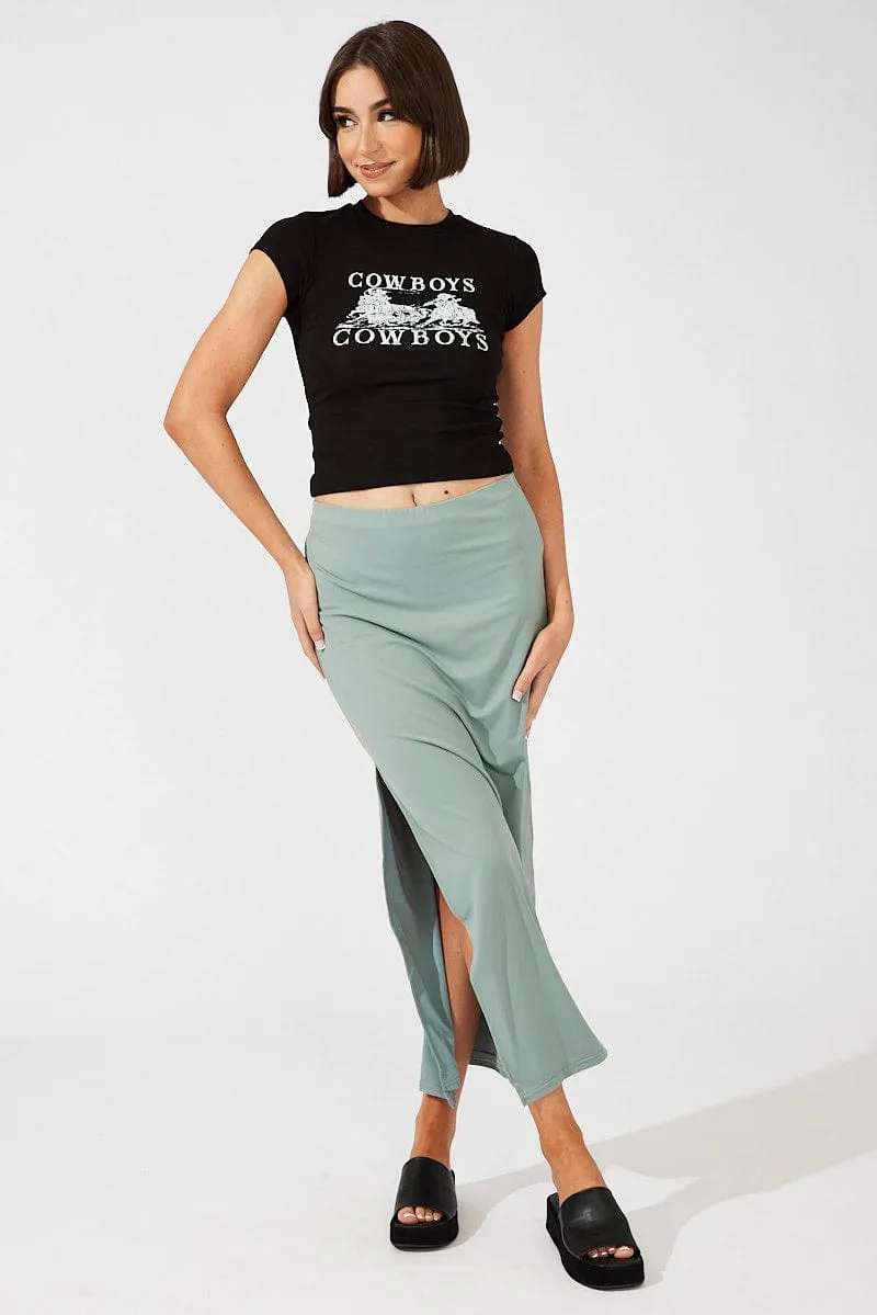 Black Graphic Tee Short Sleeve Bold Statement
