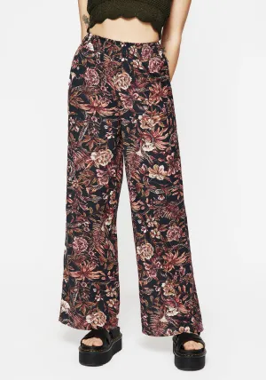 Active Comfort Bashe Cotton Floral Snake Print Wide Leg Trousers