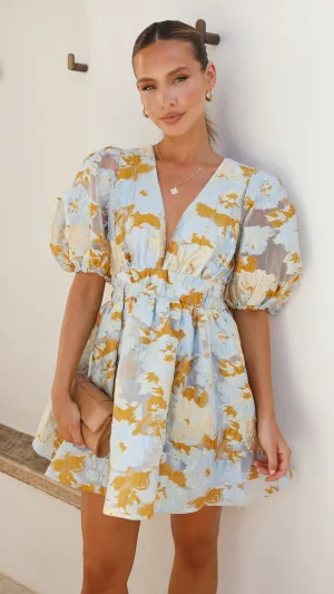 Abel Mini Dress - Blue Beat Fresh Light Beat